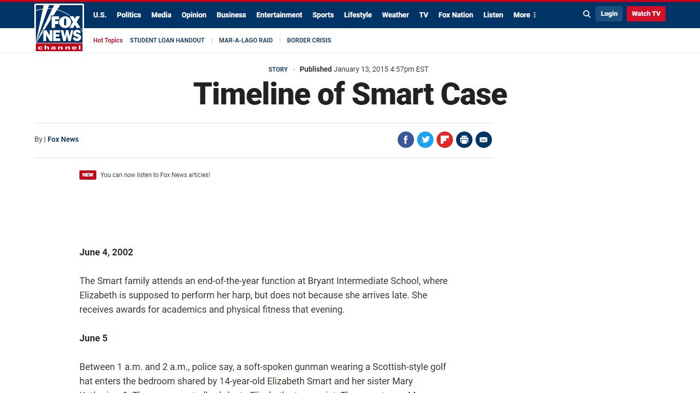 Timeline of Smart Case | Fox News