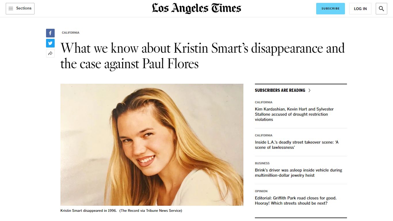 Kristin Smart Paul Flores case timeline: What to know - Los Angeles Times