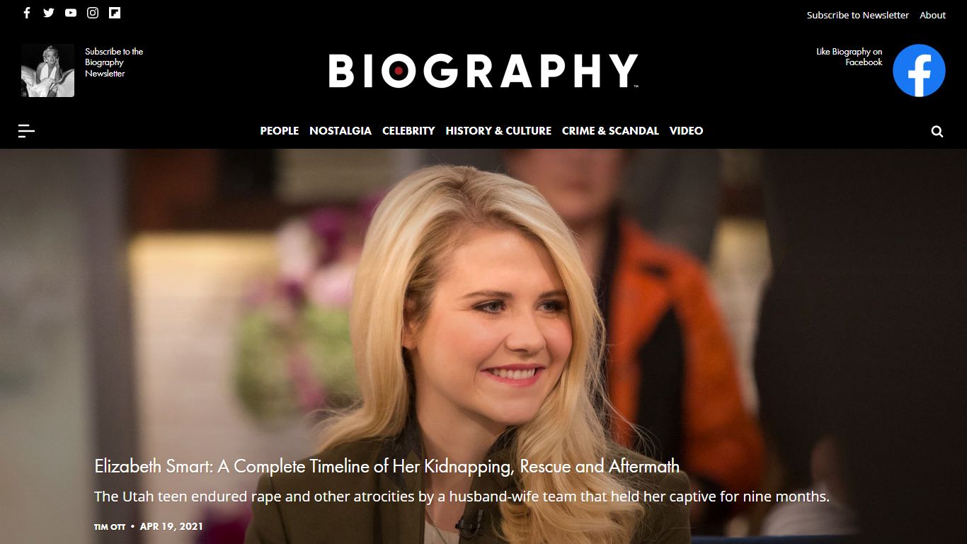 Elizabeth Smart: A Complete Timeline of Her Kidnapping ... - Biography